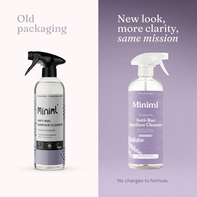 Miniml Anti-Bacterial Surface Cleaner French Lavender 750ml, imported from the UK