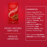 Lindt Lindor milk chocolate bar with smooth filling, UK version