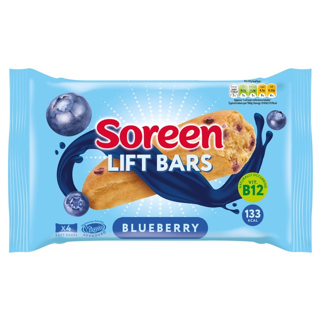 Soreen blueberry cake bars 4 pack (British brand)