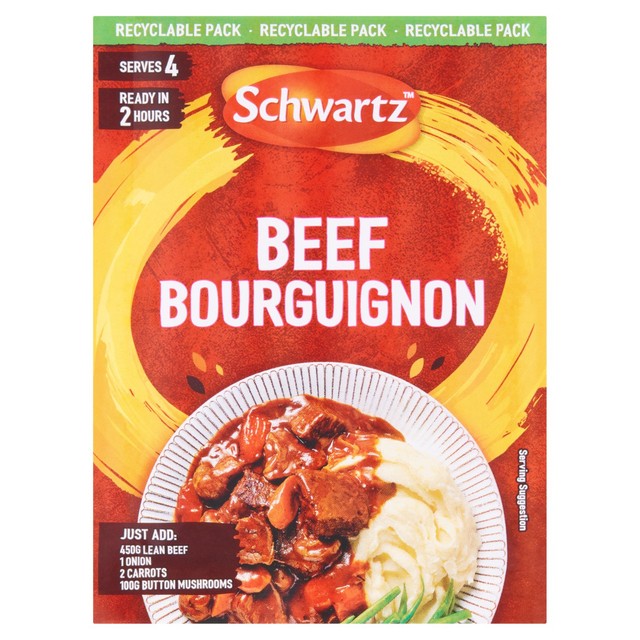 Schwartz beef bourguignon recipe mix 38g (British brand)