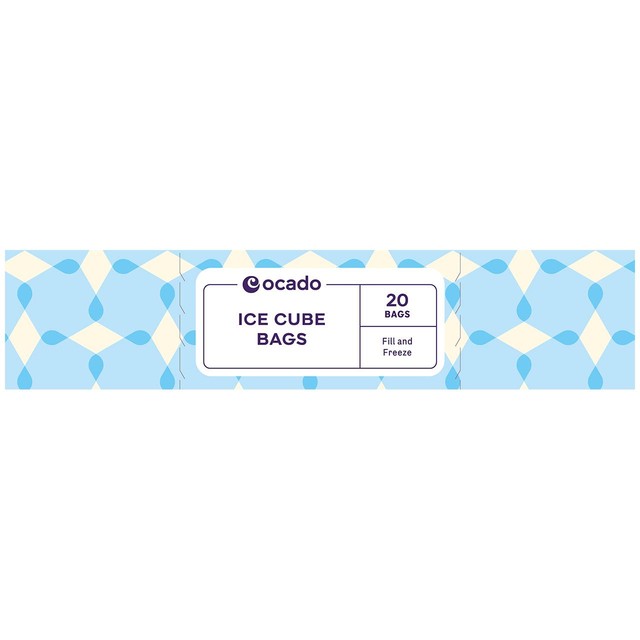 Ocado ice cube storage bags 20 count, imported from the UK