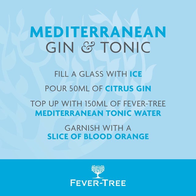 Fever-Tree light Mediterranean tonic water cans - British product