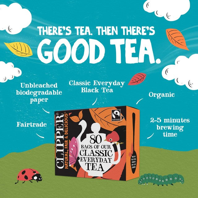 Clipper Fairtrade Everyday Tea Bags 80 Bags - British product