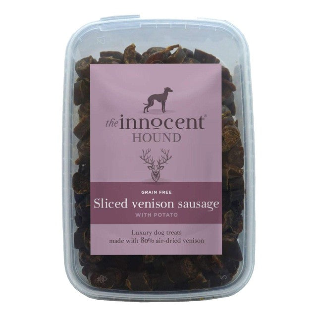 The Innocent Hound sliced venison sausage dog treats 600g (British brand)