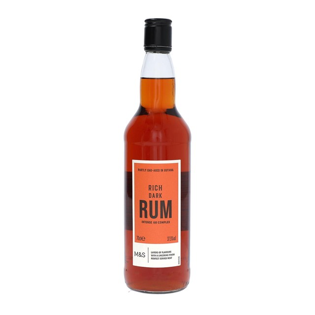 M&S Rich Dark Rum 70cl, imported from the UK