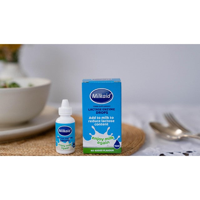 Milkaid lactase enzyme drops 15ml, imported from the UK
