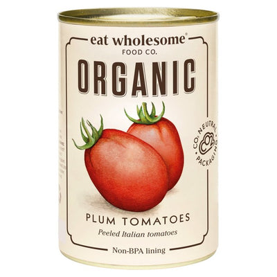 M&S Eat Wholesome Økologiske Skrelte Plommetomater Hermetiske Tomater 400g - Kjøp online hos McGrocer