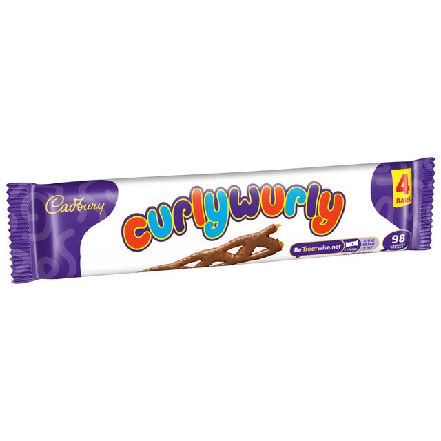 Cadbury Curly Wurly chocolate bar with caramel 4x21.5g - British product