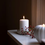 Liljeholmens white pillar stearin candle 68x100mm - British product