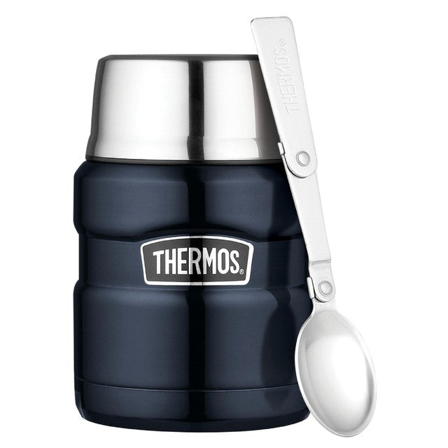 Thermos stainless king food flask blue 470ml (British brand)