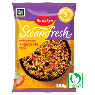 M&S Sachets vapeur surgelés de riz aux légumes méditerranéens Birds Eye Steamfresh 380g - Acheter en ligne sur McGrocer