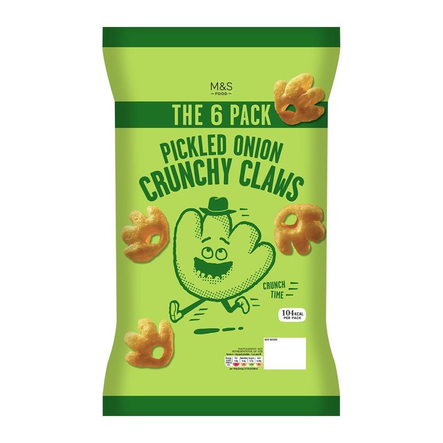 M&S Crunchy Claws Pickled Onion 6 Pack, imported from the UK