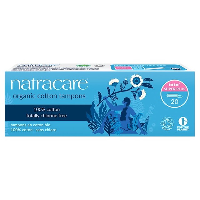 Natracare organic super plus tampons 20 pack, imported from the UK