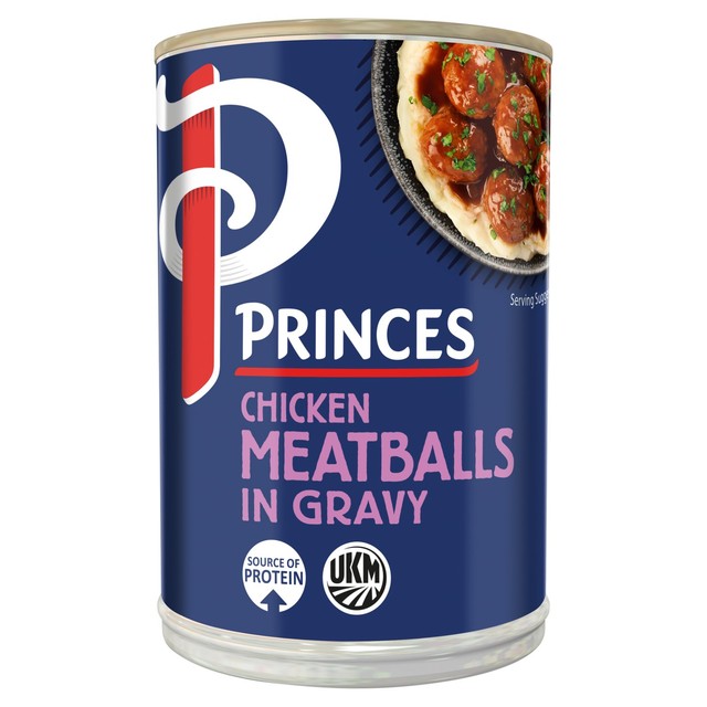 Princes chicken meatballs in gravy 370g, imported from the UK