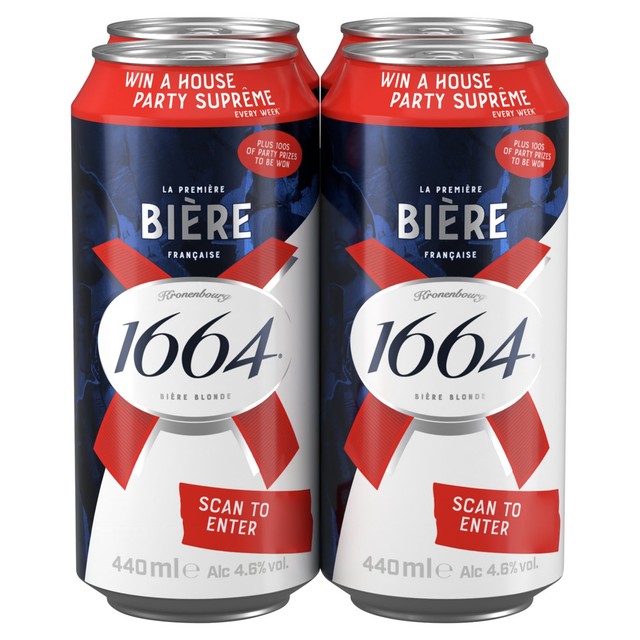Kronenbourg 1664 Lager 4x440ml Cans, UK version