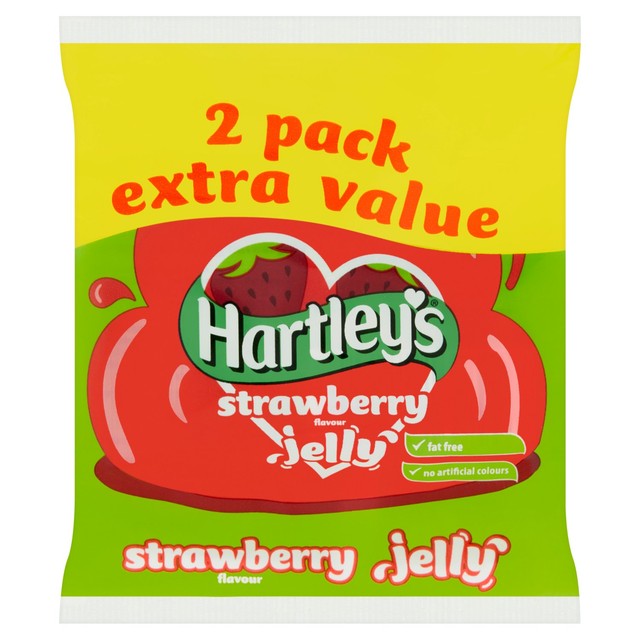 Hartley's strawberry flavoured jelly 2 x 135g pots, UK version