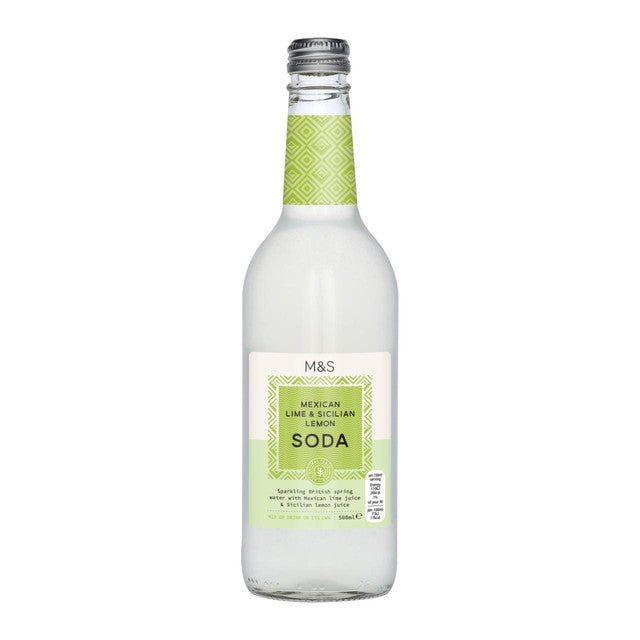 M&S Mexican Lime Sparkling Soda 500ml - British product
