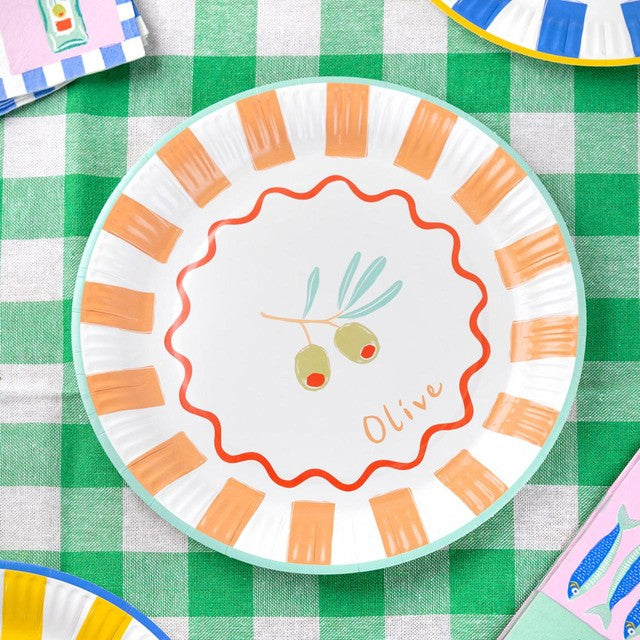 Talking Tables Summer Bon paper plates pack of 12 (British brand)