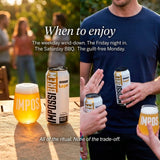 Impossibrew alcohol free lager with Social Blend, imported from the UK
