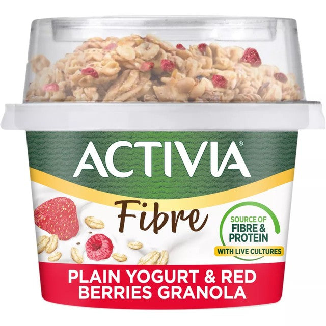 Activia low fat yogurt with raspberry and chia seeds breakfast pot 165g - British product