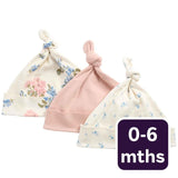 M&S girls cotton floral hats blush 0-6 months, UK version