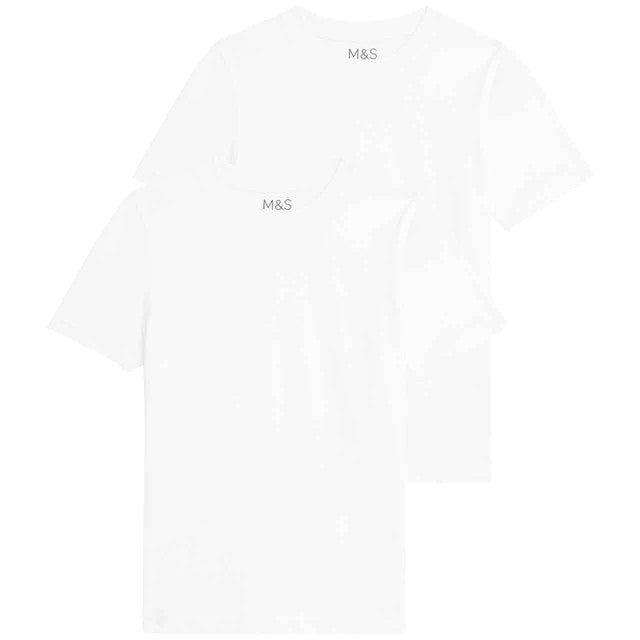 M&S White Cotton T-Shirt 8-9 Years, imported from the UK
