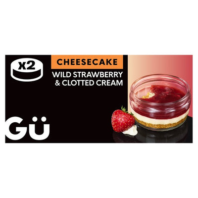 M&S Gu Wild Strawberry & Clotted Cream Cheesecake Dessert 2 x 82g- Buy online at McGrocer