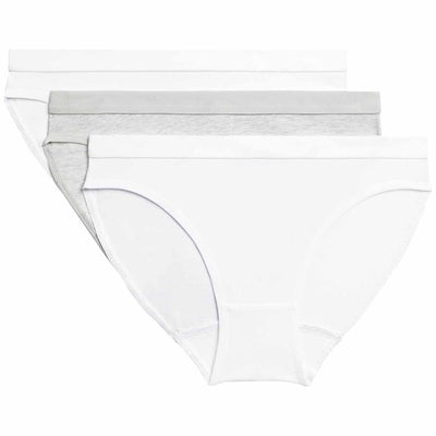 M&S Mädchen Baumwoll-Stretch-Schlüpfer Weiß Mix Unterwäsche 3er-Pack 6-7 Jahre