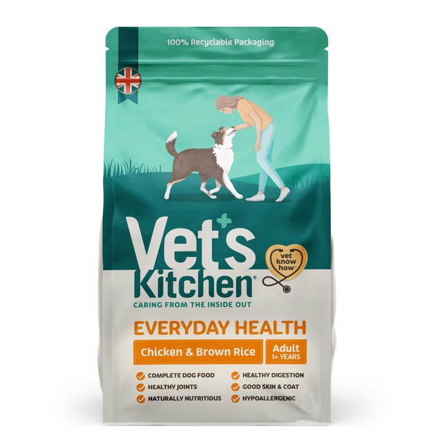 Vets Kitchen dry dog food chicken and brown rice 7.5kg (British brand)