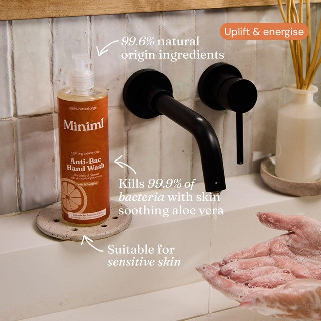 Miniml Anti-Bac Hand Wash Uplifting Clementine, imported from the UK