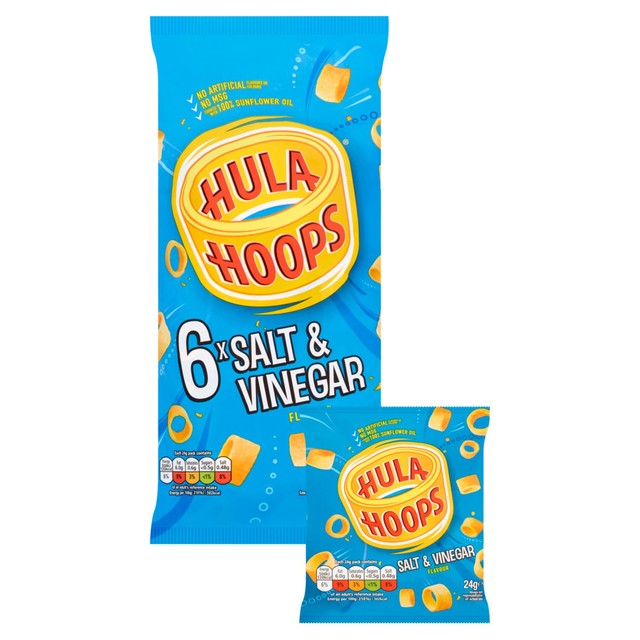 Hula Hoops Salt & Vinegar crisps 6 pack, UK version