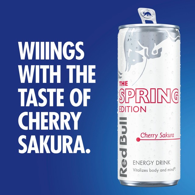 Red Bull energy drink Cherry Spring Edition, UK version