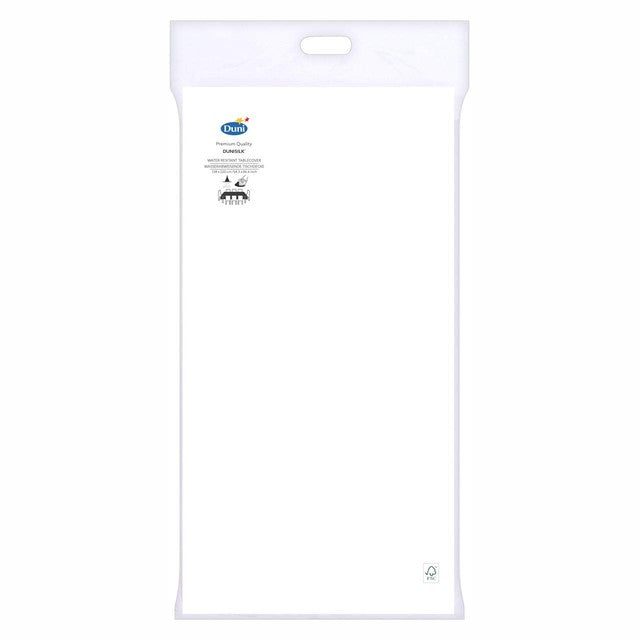 Duni White Dunisilk table cover 138x220cm (British brand)