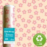 Deva Designs daisy gift wrap sheets 3 sheets (British brand)