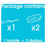Pledge Fluffy Duster Starter Pack with 1 handle and 2 refills, imported from the UK