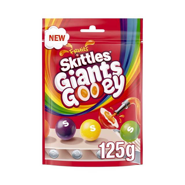 Skittles Giants Gooey Vegan Chewy Sweets Fruit Flavoured 125g (British brand)