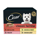 Cesar mixed flavour wet dog food trays 8 x 150g - British product