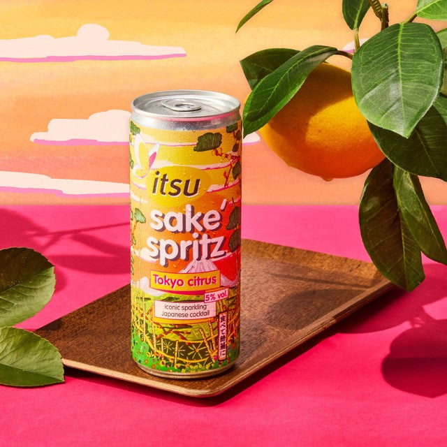 Itsu Tokyo Citrus Sake Spritz canned cocktail 250ml, UK version