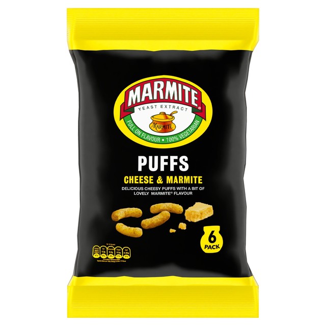 Marmite and cheese flavoured maize snacks 96g multipack, imported from the UK
