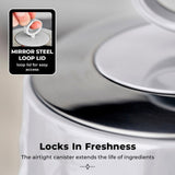 Tower Solitaire white canisters set stainless steel (British brand)