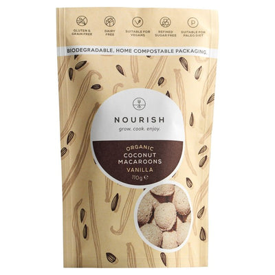 M&S Nourish Organic Vanilla Coconut Macaroons Snack 110g- Buy online at McGrocer
