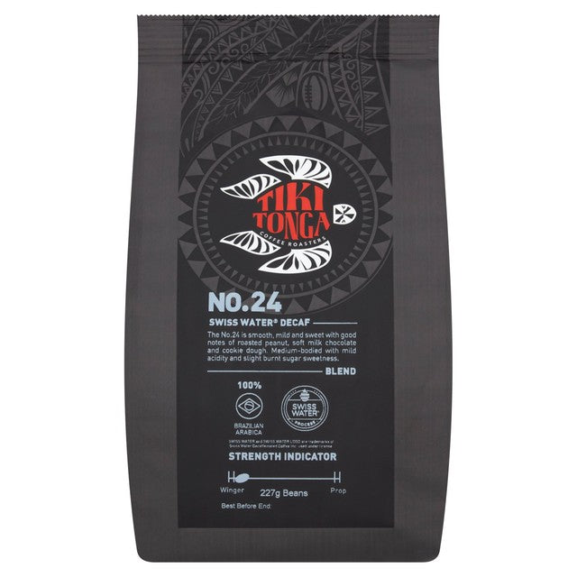 Tiki Tonga decaf blend No.24 whole coffee beans 227g (British brand)