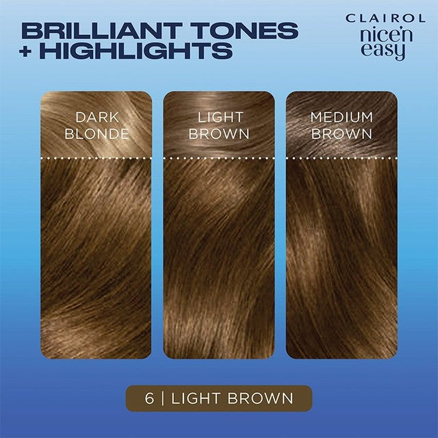 Clairol Nice'n Easy Light Brown hair dye - British product