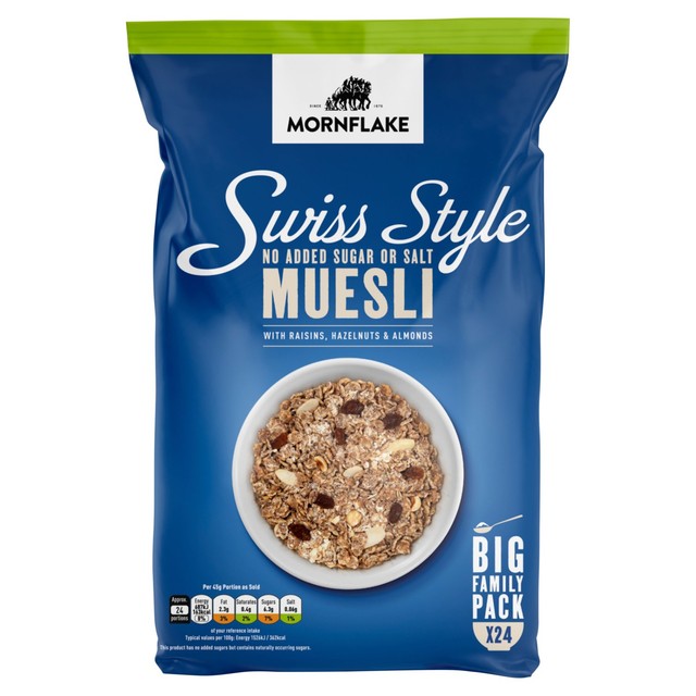 Mornflake Swiss Style Muesli No Added Sugar 1.1kg, imported from the UK