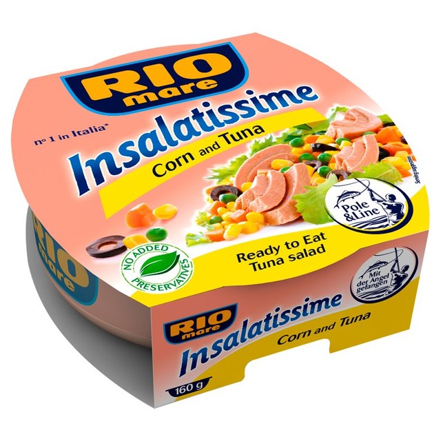 Rio Mare tuna salad with sweetcorn 160g, imported from the UK