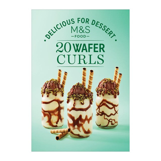 M&S chocolate flavour wafer curls 80g, imported from the UK