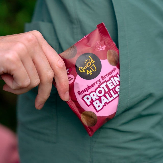 Good4U protein balls raspberry brownie 40g, UK version