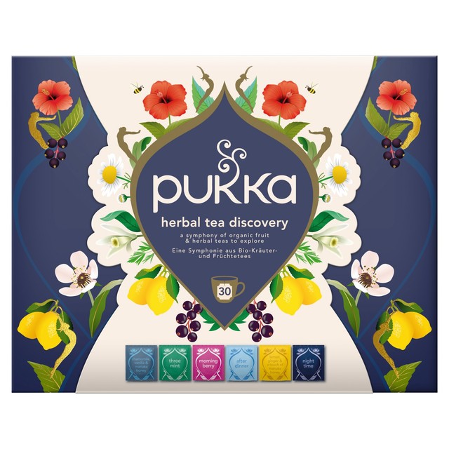 Pukka herbal tea discovery gift box 30 pack, imported from the UK