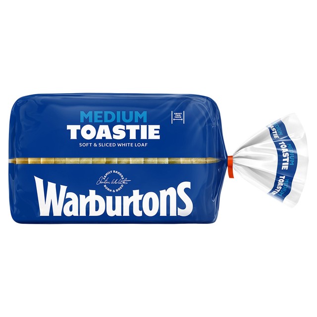 Warburtons white sliced medium bread loaf 400g (British brand)