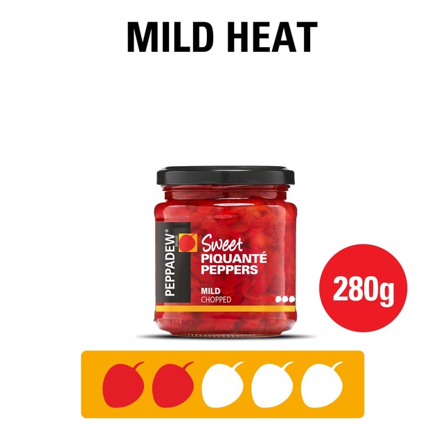 Peppadew mild chopped piquanté peppers 280g, imported from the UK